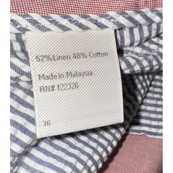 J. Hilburn Men's Tailored Fit Oxford Flat Front Chino Shorts - Size 36, Red - Picture 5 of 10